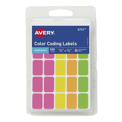 rectangular color coding labels